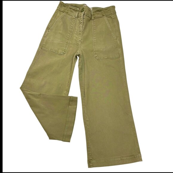 Everlane Pants - Everlane The Utility Sagebrush Twill Wide Leg Cropped Pants